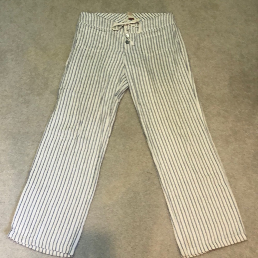 Sundance Gigi Blue-Striped Beach Pants - Size M
